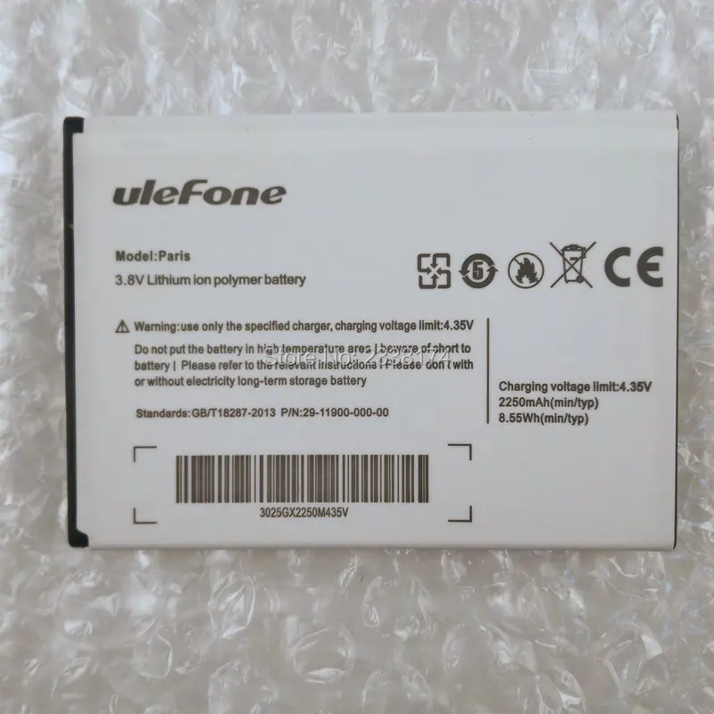 1 шт. 100% высокое качество аккумулятор 2250 мАч для Ulefone Париж X мобильный телефон|battery