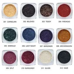 12 цветов монохромный Shimmer waterproof Eyeshadow Makeup Glitter металлический Одиночный цвет waterproof Long-стойкие тени для век