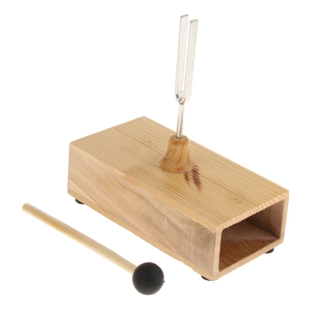 

440HZ Tuning Fork + Hammer Ball + Wooden Resonant Box Diagnostic For Acoustic Instrument Set