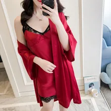 Laec/комплект из 2 предметов, сексуальный женский халат, Высококачественная Ночная юбка, банный халат, модная Пижама