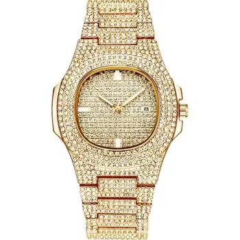 

Hot Sale Bling Watch Women Bracelet Brand Clock Womens Gold Ladies Watch With Rhinestones High Quality Charm Wristwatch Gift