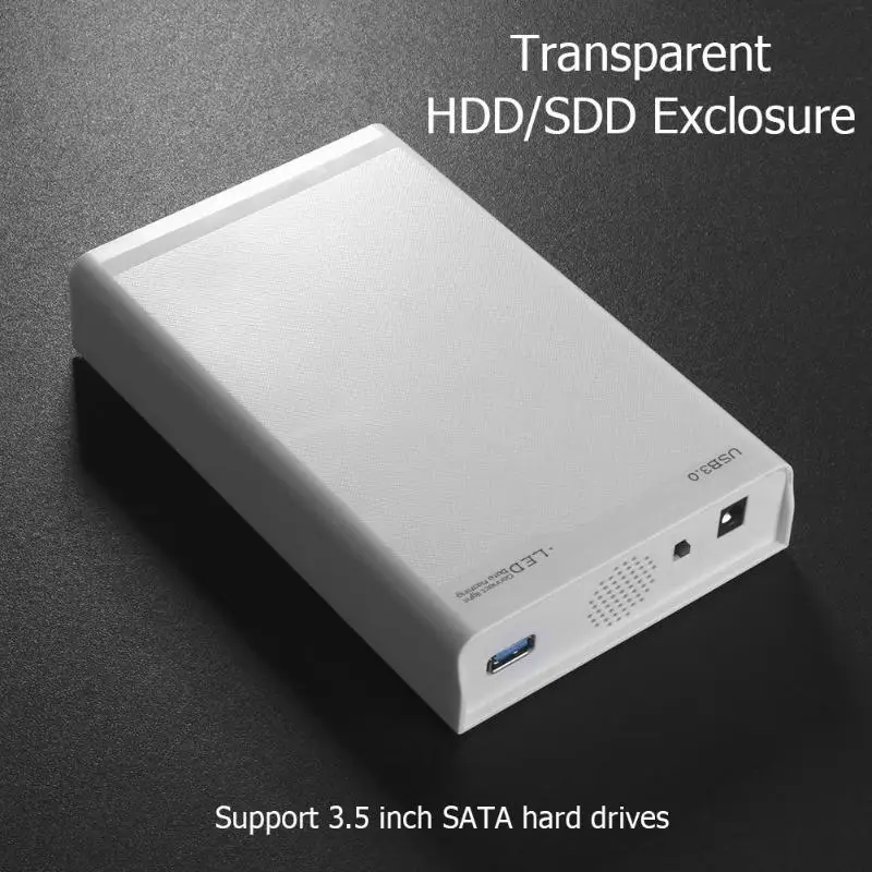 3,0 дюймов HDD корпус пластиковый USB 3,5 на SATA 12 В в 2A внешний жесткий диск коробка Caddy HDD корпус для ноутбука Настольный ПК