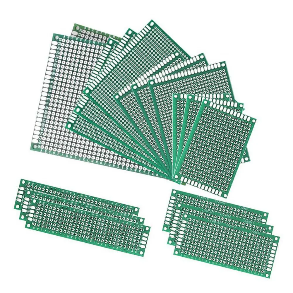 

36 Pieces Double Sided PCB Board Prototype Kit, 5 Sizes Universal Printed Circuit Protoboard with Free Box, for DIY Soldering