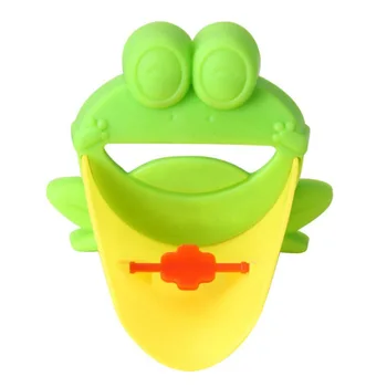 

Cute Faucet Extension Extender for Kids Baby Hands Wash Bathroom Cartoon Frog Design (Green)