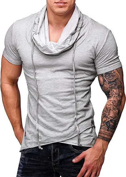 2019 summer top Man Personality Leisure Time Motion Short Sleeve High O neck T shirt for tshirt men Hot Sale 2019 summer top Man Personality Leisure Time Motion Short Sleeve High O neck T shirt for tshirt men Hot Sale