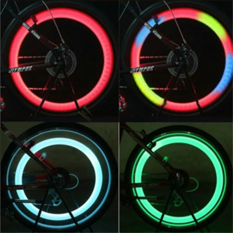 Discount 1PCS Bike Spoke Wire Tire Tyre Wheel LED Bright Lamp Bicycle Cycling Accessories Professional Bike Light Flashlight 2