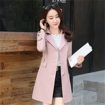 

High quality women spring jacket women Ms. spring and autumn coat long paragraph Slim temperament windbreaker jacket