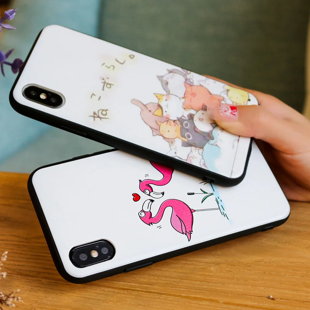 Жесткий Чехол для Iphone 7 8 X плюс 6 S XR XS Max PC полный 3D Фламинго милый мультфильм обувь