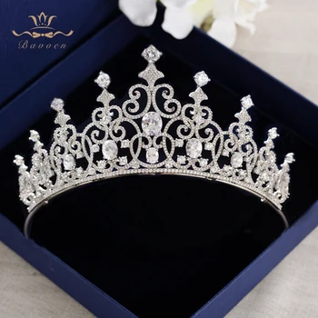 

Bavoen High Quality Royal Zircon Brides Tiaras Crowns Crystal Brides Hairbands Queen Headpieces Wedding Hair Accessories Gifts