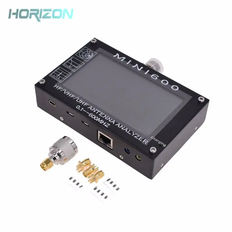 Lusya 4 3 дюймов ЖК дисплей Mini600 HF антенна УКВ СКВ анализатор 0 1 600 МГц КСВ метр 1999 5 В/1.5A
