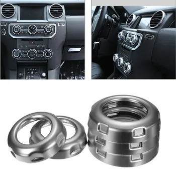 

5Pcs Car Dashboard Console Switch Button Ring Cover Trim Auto Styling Chrome for Land Rover Discovery 4 Range Rover Sport