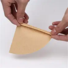 40 шт./лот Кофе бумажные фильтры неотбеленные оригинальные деревянные бумага для фильтрации конус форма инструменты