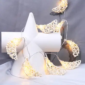 

Exquisite 10 LED Fairy String Light Rattan Moon Star Fish Heart String Lights Wedding Xmas New Year Party Home Decor