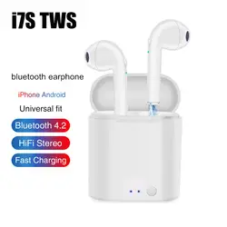 I7s tws вкладыши Bluetooth наушники туры беспроводной наушники Спорт гарнитура с зарядным устройством Mic для samsung xiaomi iPhone наушники