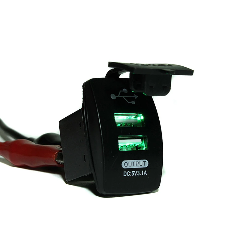العالمي 12-24 V LED مزدوج ميناء 2 USB 5 V 3.1A سيارة دراجة نارية مقبس شاحن محول الطاقة ولاعة السجائر المخرج شاحن سيارة
