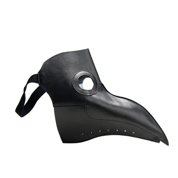 

Plague Doctor Mask Eagle Beak Steampunk Long Nose Masks Black PU Birds Halloween Art Gothic Retro Leather Costume adults punk