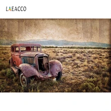 Laeacco Locomotive Old Abandoned Car Field Backdrop Photography Backgrounds Customized Photographic Backdrops For Photo Studio