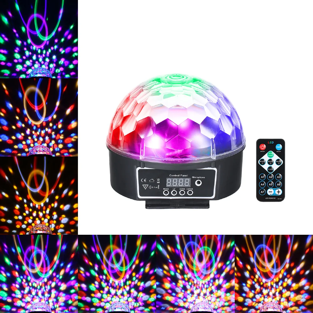 Disco ball DMX512 Auto running AC85 240V 18W 9 LED RGBW Magic Ball