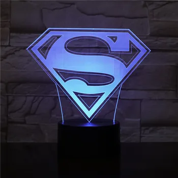 

Dc Justice League Superman Batman Logo Usb 3d Led Night Light Cartoon Superhero Boys Kids Birthday Gifts Table Lamp Bedside 2439