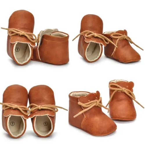 

Fashion Baby Boy Girl Khaki Pram Shoes Snow Boots Infantil Trainers Newborn Soft Sole PU Leather Booties Boots Shoes Mocassins