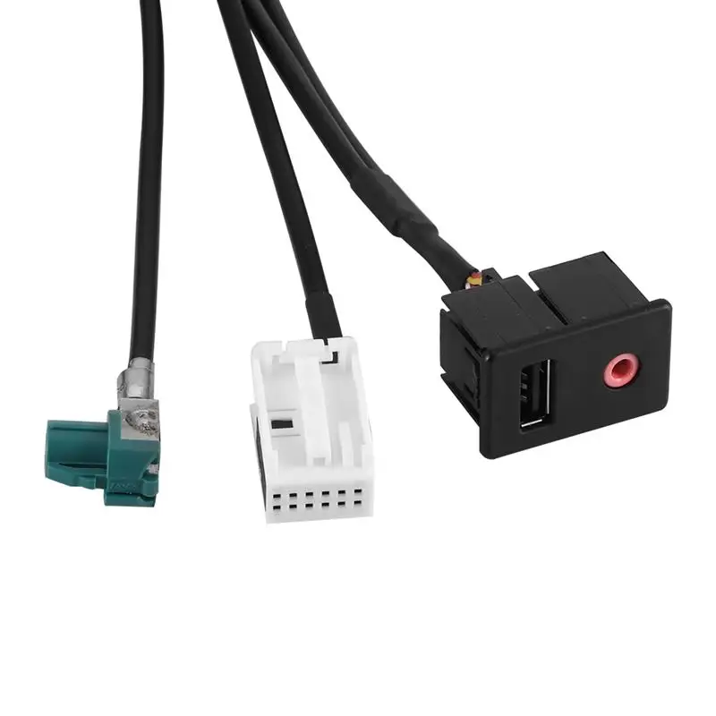 AOZBZ 2 шт. черный Удлинительный аудиокабель USB AUX адаптер для VW T0URAN MAGOTAN новый POLO