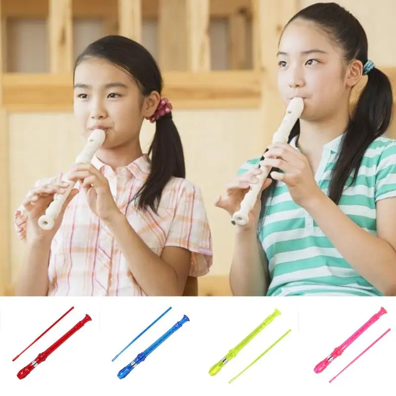 

New Colorful 8 Holes Soprano Recorder Flute With Cleaning Stick Musical Instrument for Kids Instrument Beginners 6 Colors #15