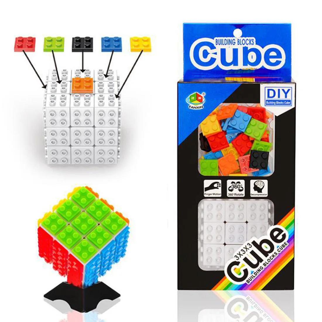 FanXin 3x3 магический куб, квадрат блок куб головоломка игрушка для тренировки мозга