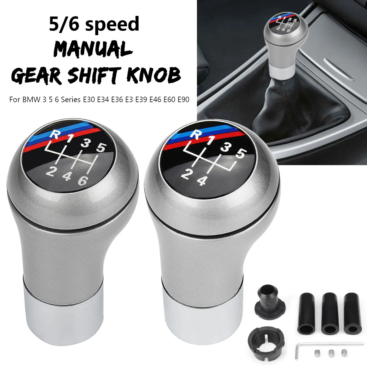 

5 Speed 6 Speed Manual Gear Shift Knob Shifter For BMW 3 5 6 Series E30 E34 E36 E38 E39 E46 E60 E90
