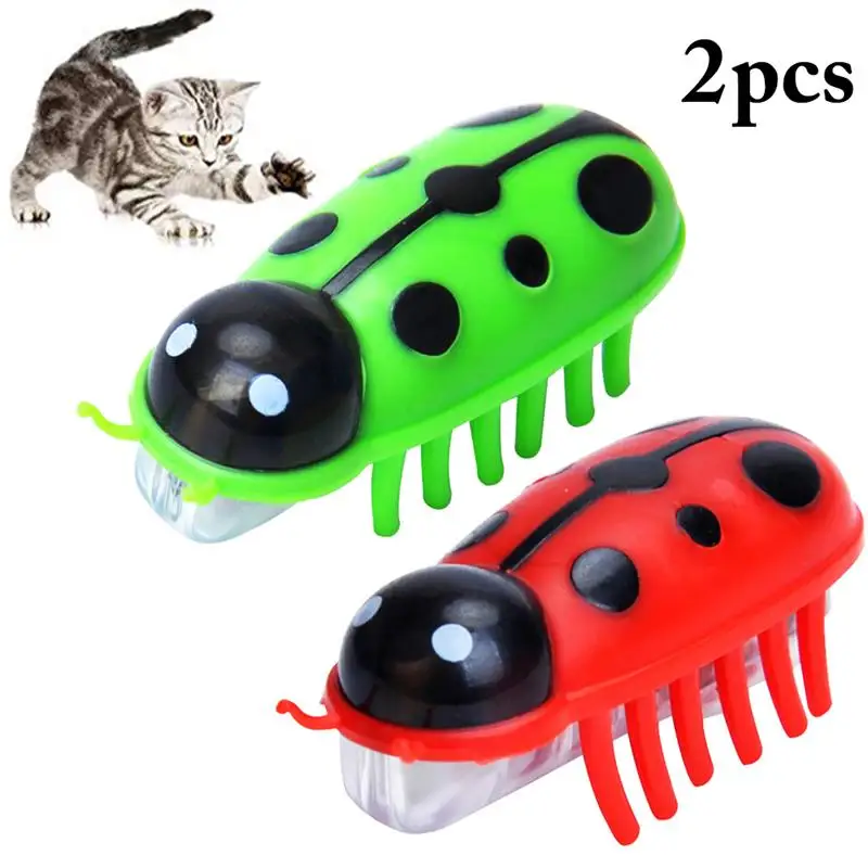 

New Creative 2pcs Cat Toy Electric Beetle Dog Cat Toy Pet Cat Teaser Toy Funny Dogs Puppy Cat Interactive Playing Training Toys