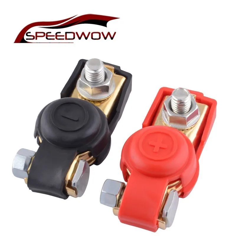 

SPEEDWOW 2pcs/pair Auto Car 12V battery Terminal Connector Switch Car Battery Switch Terminal Clamp For Car Truck Caravan Boat