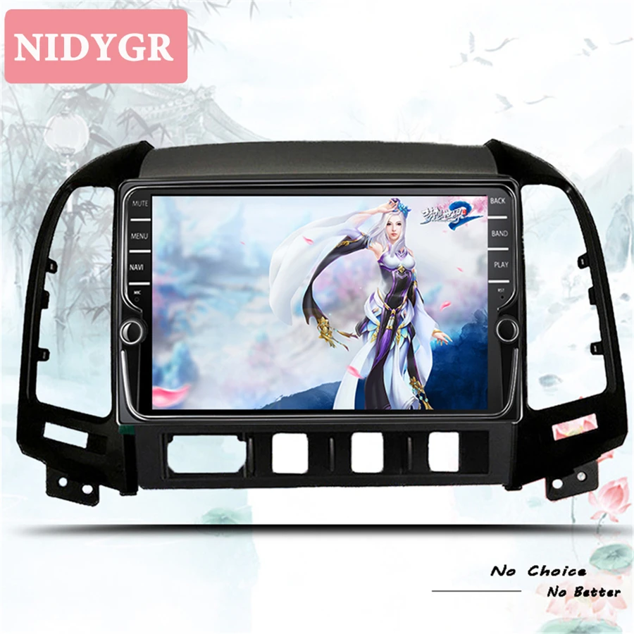 1024*600 Восьмиядерный 4G Android 9,1 2din автомобильный Радио DVD gps для hyundai Santa Fe 2006-2012 головное устройство радио Cessette рекордер 4 отверстия