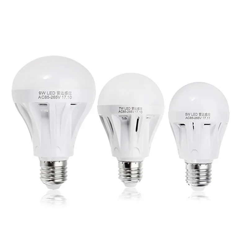 CLAITE Светодиодная лампа E27 5 Вт 7 9 SMD5730 чистый белый радар Датчик управления светом
