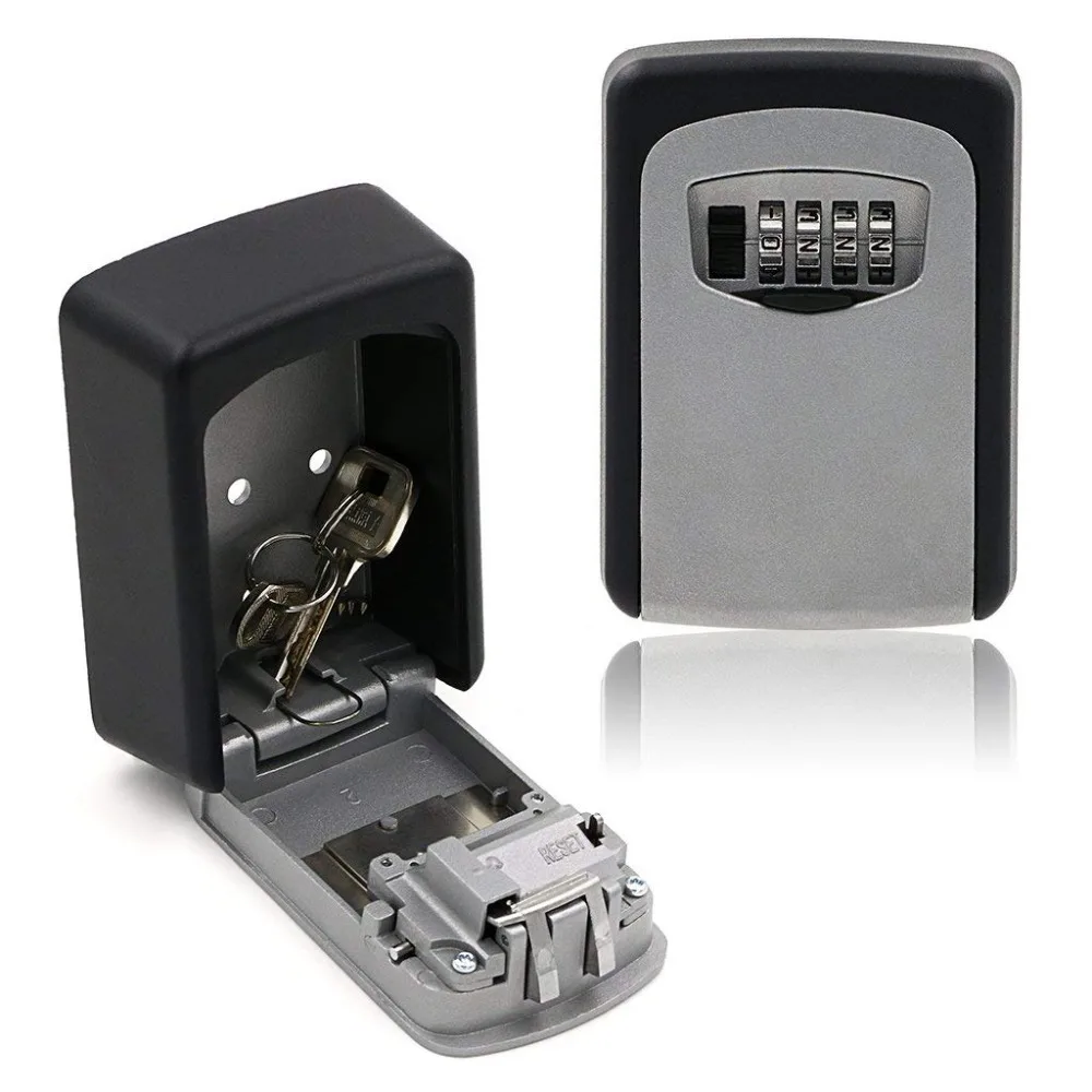 

Portable Key Storage Lock Box, 4-digit Combination Lock Box, Wall Mounted Lock Box, Wall Mounted Key Safe Box/security