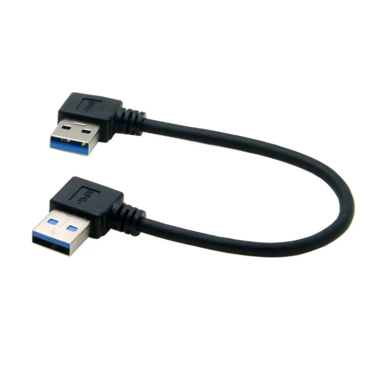 CY USB 3,0 type A Мужской 90 градусов левый угловой к USB 3,0 A Тип правый угловой удлинитель