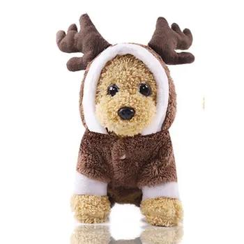 

Autumn Winter Pet Dog Clothes Warm Elk Print Hoodies Coat Clothing For Dog Pet Christmas Clothes Coat Costume
