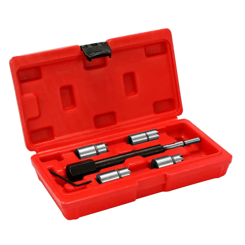 5 Piece Diesel Injector Seat Cutter Remover Removal Tool Kit For