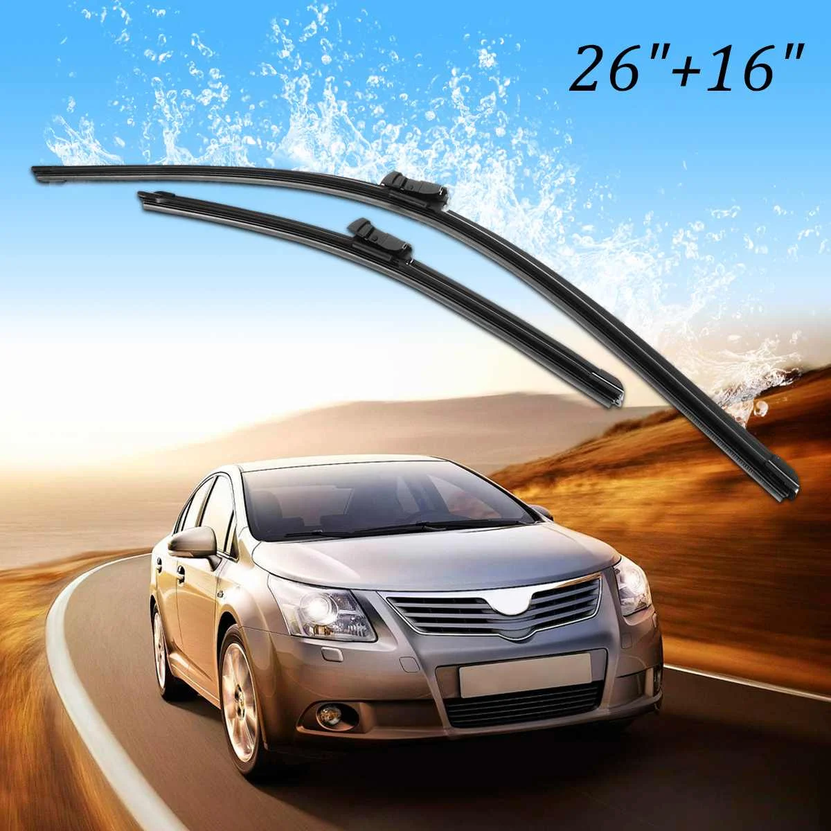 26"+16" Car Windscreen Wipers Auto Winshield Rubber Wiper Blades for