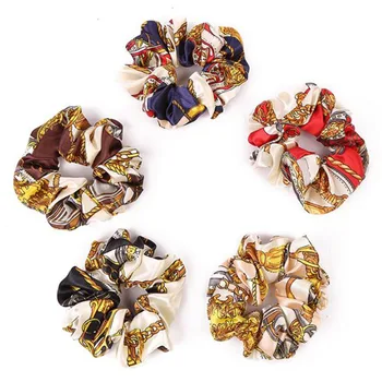 

New Scrunchies Women Elegant Print Elastic Hair Bands Rubber Bands Lady Hair Ropes Headwear Fashion Headbands Hair Accessories