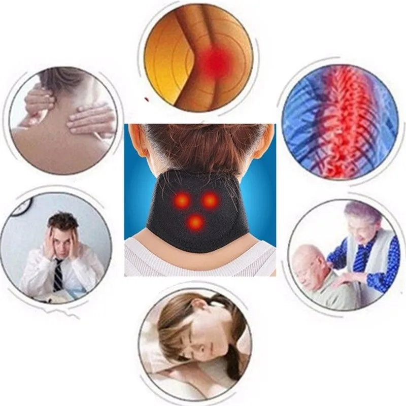

Neck Therapy Support Belt Self Heating Neck Heating Pads Tourmaline Magnetic Brace Wrap Pain Relax Warming Products