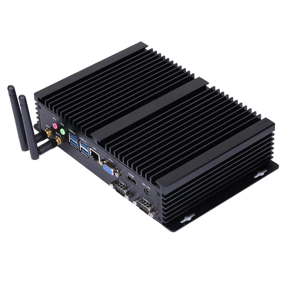 Безвентиляторный промышленный ПК мини компьютер Windows 10 Intel Core I3 4005U [HUNSN MA04I]