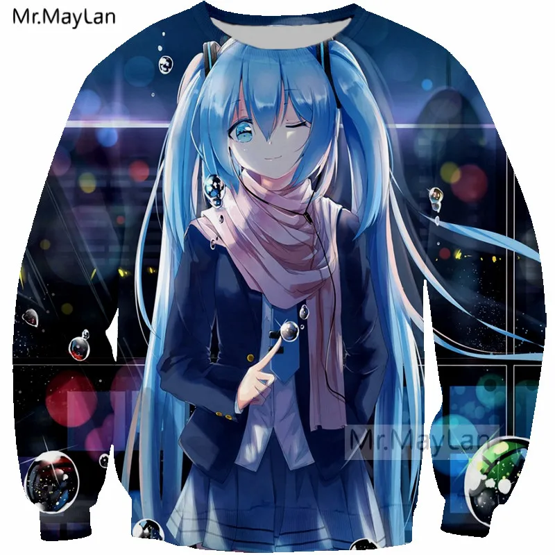

Anime Hatsune Miku 3D Print Sweatshirts Men/Women Cosplay Kawaii Blue Streetwear Hoodie Girls Modis Fashion Clothes Harajuku 5XL