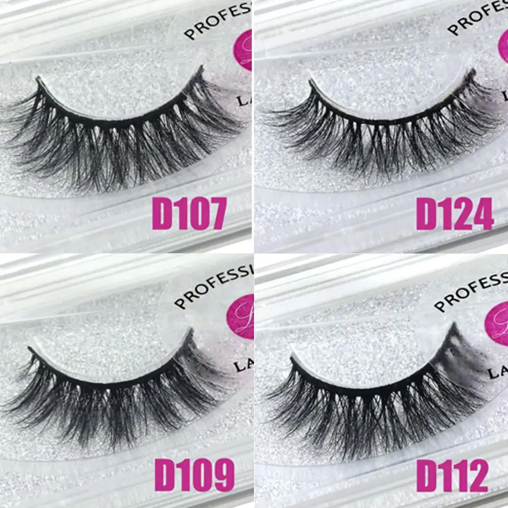 Набор накладных ресниц LASGOOS 4 x из меха норки 3D C CURL Messy для ежедневного