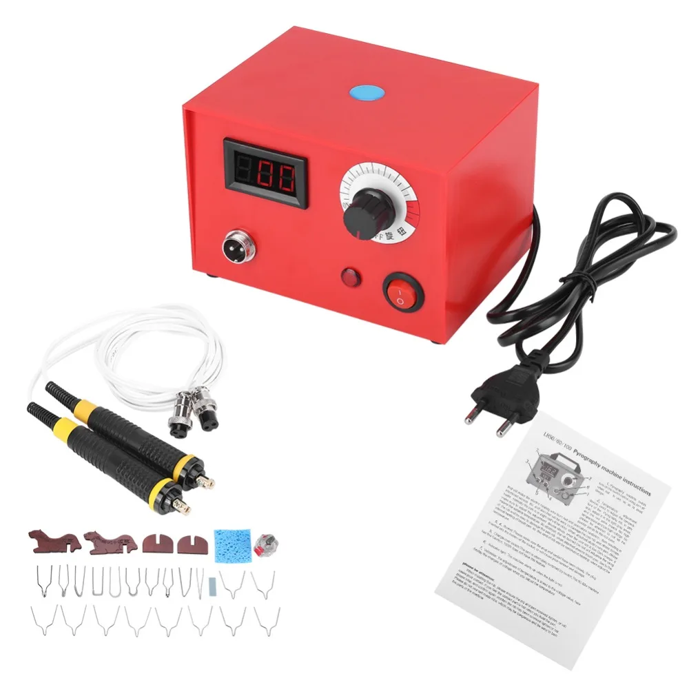 

EU220V LH50-SG-2 50W Digital Display Pyrography Pen Machine Kit Set Wood Burning Crafts Tools