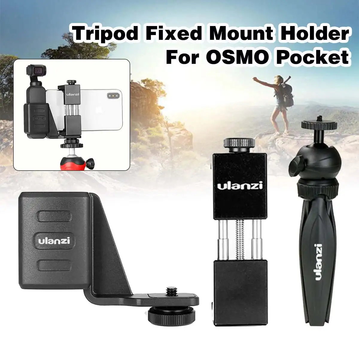 

Phone Fixed Bracket Tripod Mount Holder Stand for Ulanzi DJI OSMO for Pocket Extended Camera Tripod Mount Phone Holder Accessory