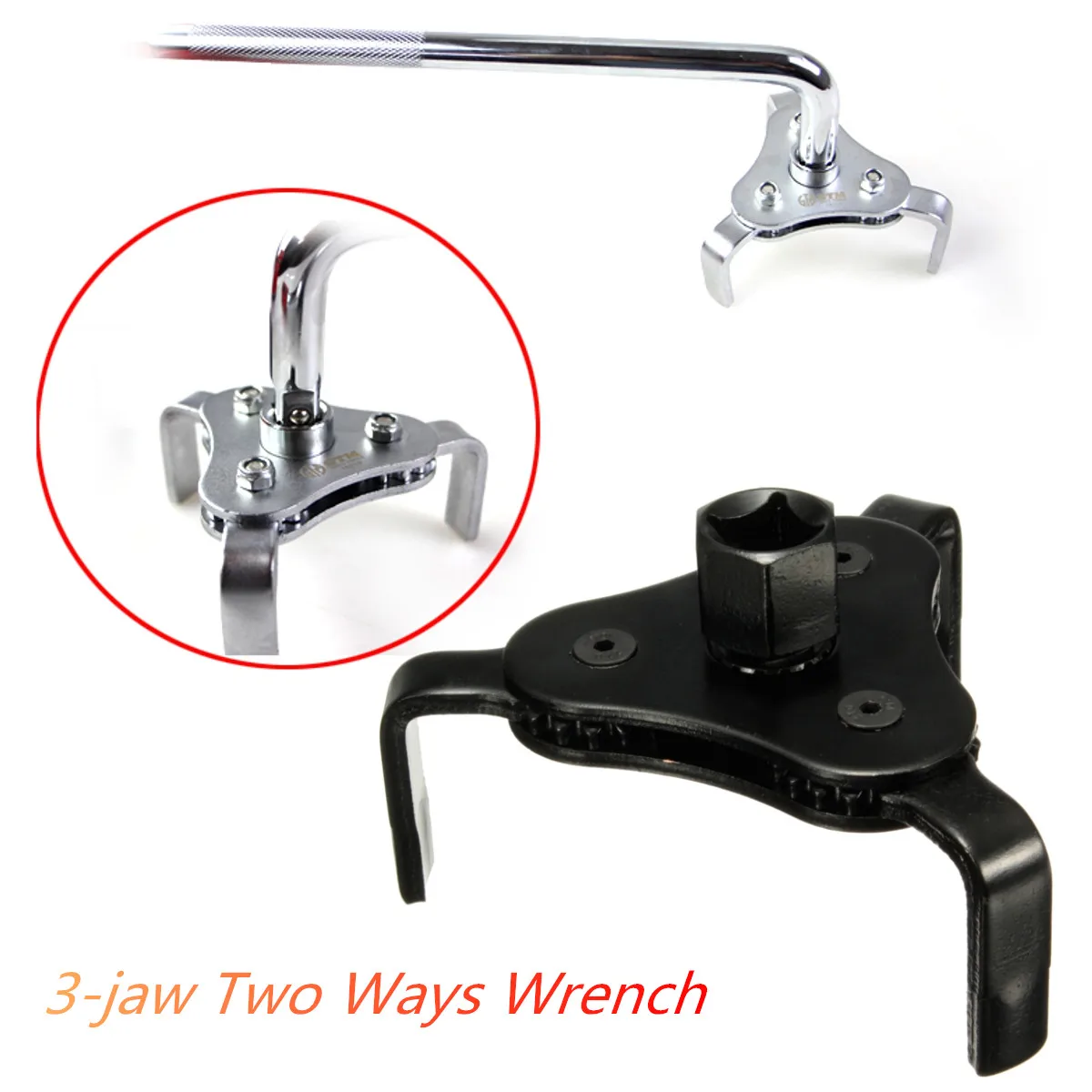 

Universal Automotive Tool 3 Jaws Two Ways Oil Filter Wrench Spanner Remover