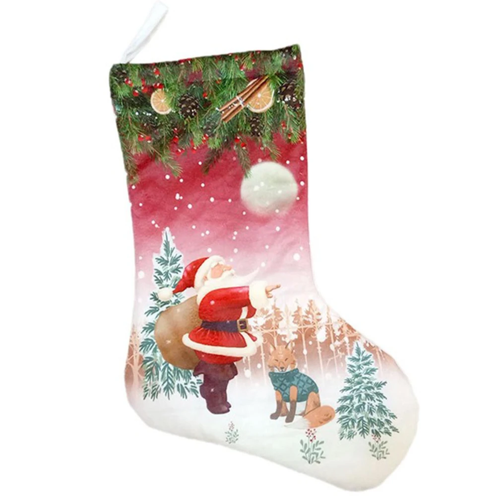 1 предмет, деревенские колготки с рождественской елкой носки с Санта Клаусом Подарочная сумка для детей, Рождественский мешок для конфет, украшения, новогодние принадлежности