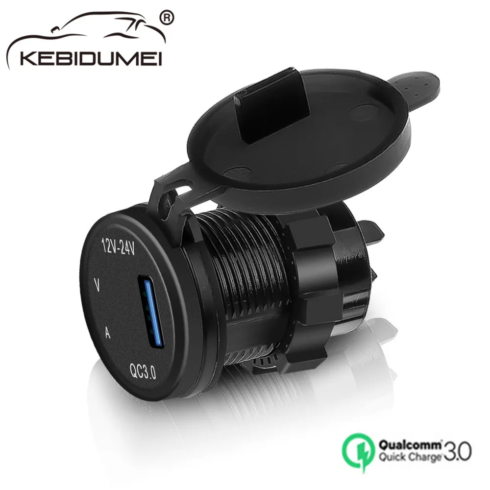 QC3.0 USB зарядное устройство для телефона светодиодный автомобильный вольтметр