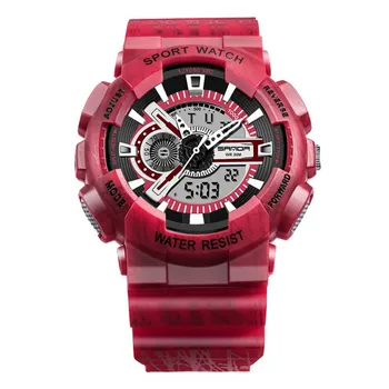 

Sanda Fashion Men Sport Outdoor Digital Analog 30 Waterproof Watches Red