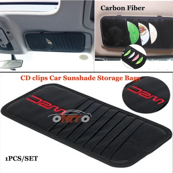 

2018 New Car-styling For WRC LOGO Car Sunshade Storage Bags Carbon pu car Storge Bags practical fit for all car model