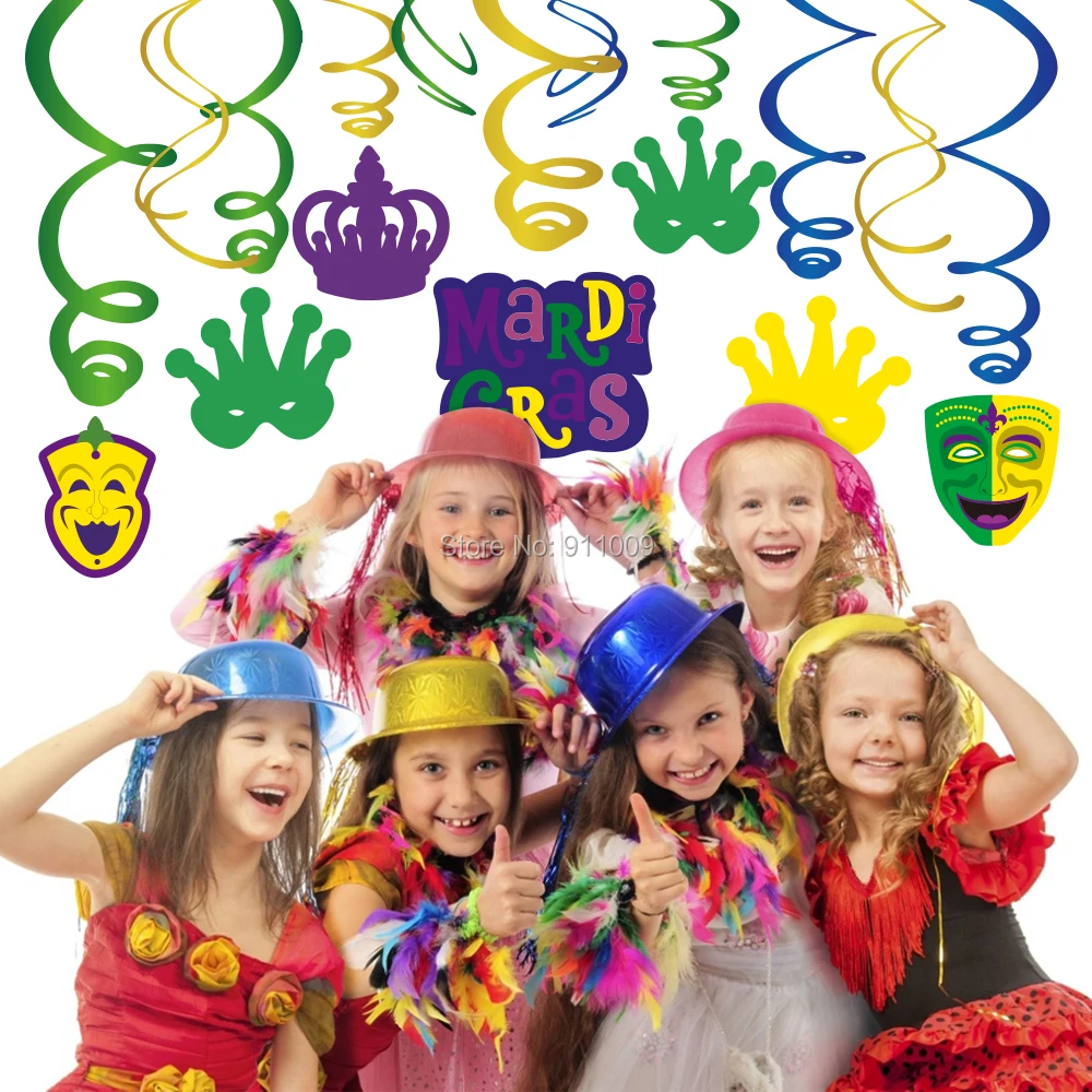 30 шт./компл. Mardi Gras вечерние украшения маска из ПВХ висячий Вихрь для дома с днем